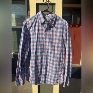 J. Crew Blue and Pink Plaid Casual Button Down Shirt
